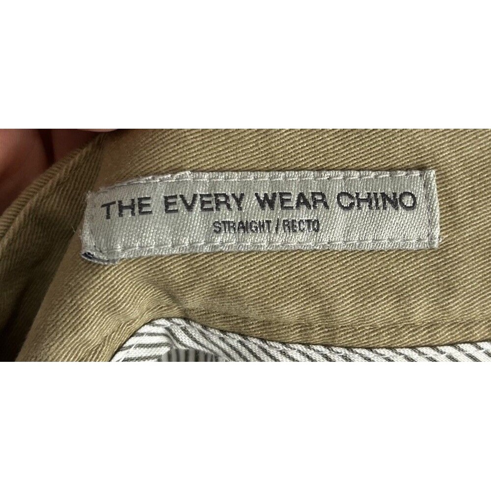 Men’s Khaki Straight Chino Pants 34x32 Stretch Casual Classic Fit - Picture 14 of 15